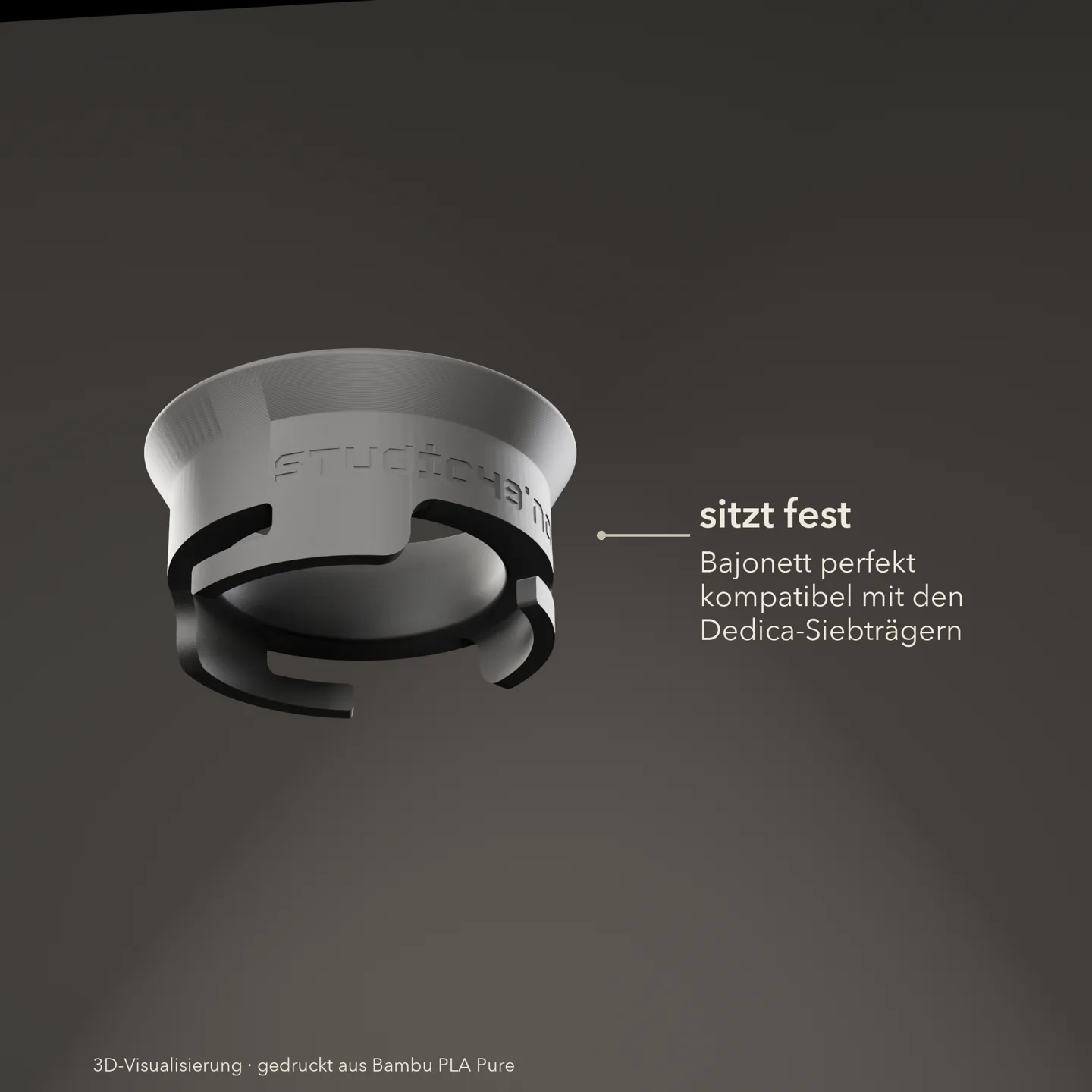 Dosiertrichter 51 mm hoch von unten: Bajonett, kompatibel mit den Dedica-Siebträgern