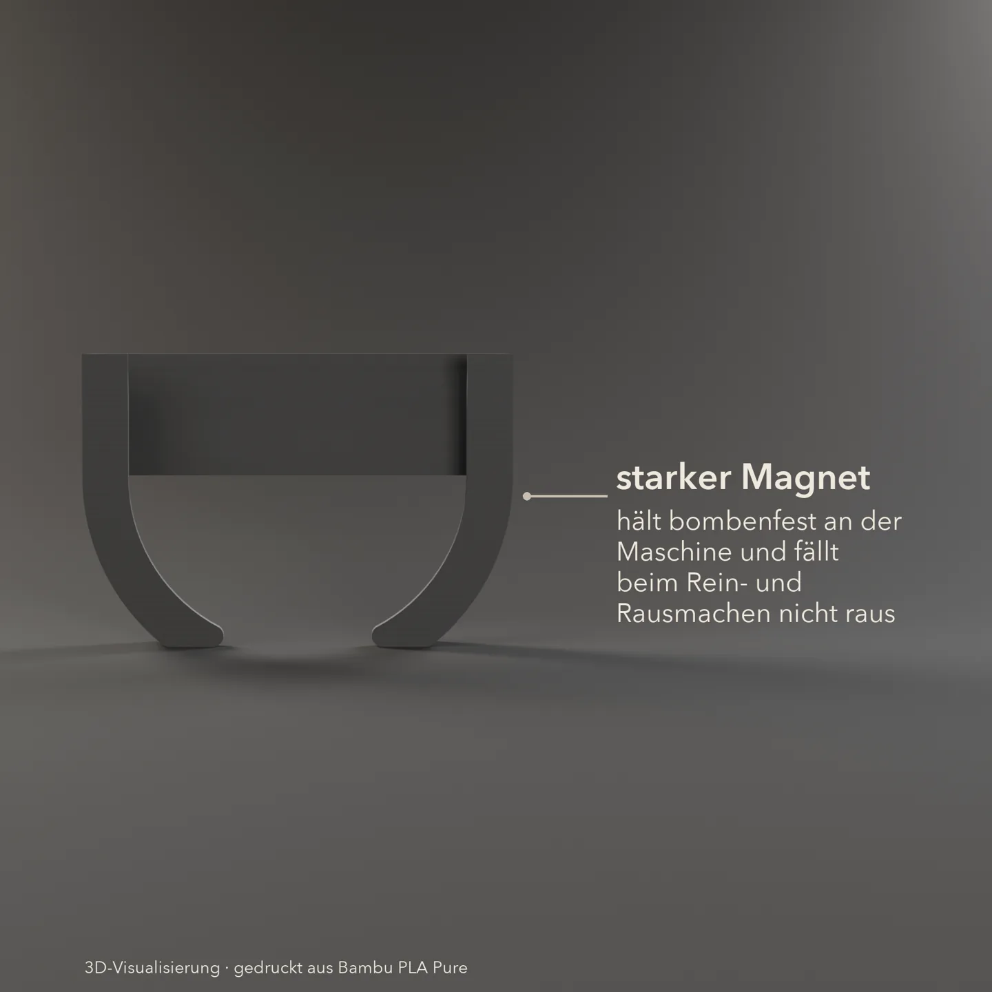Siebträgerhalter im Profil: der starke Magnet hält ihn fest an der Maschine, auch beim Ein- und Aushängen des Siebträgers