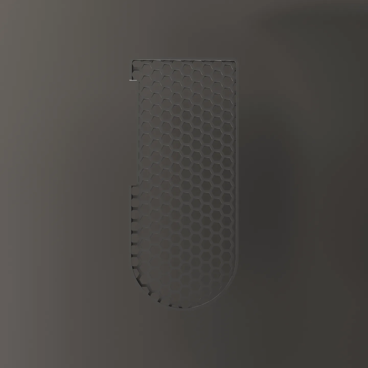 Tassenablage Honeycomb von oben: Wabenmuster wie die Abtropfschale, mit Ausschnitt für den Siebträgerhalter (3D-Render)