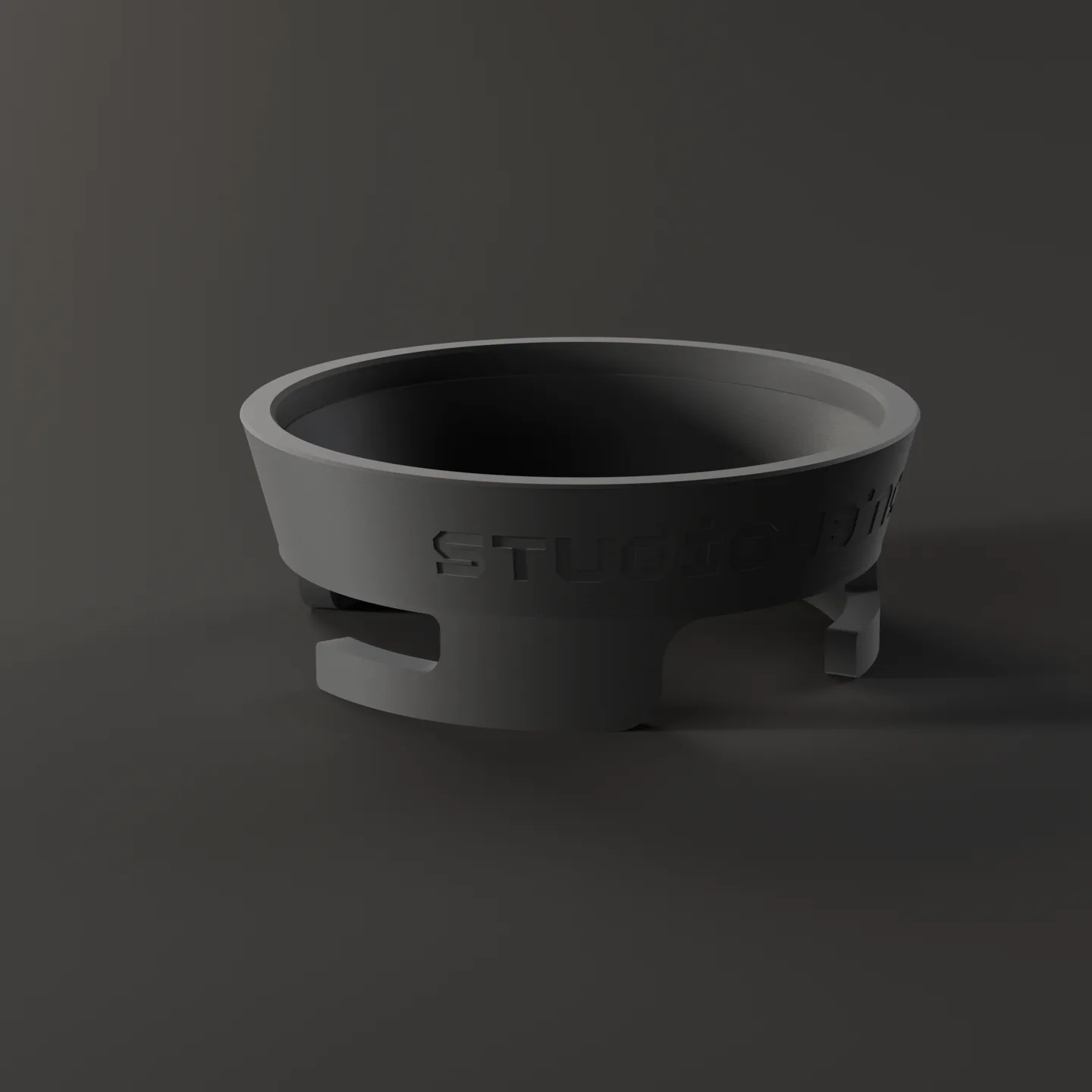 Schlanker Dosiertrichter 51 mm mit Bajonett, schräg von vorn (3D-Render)