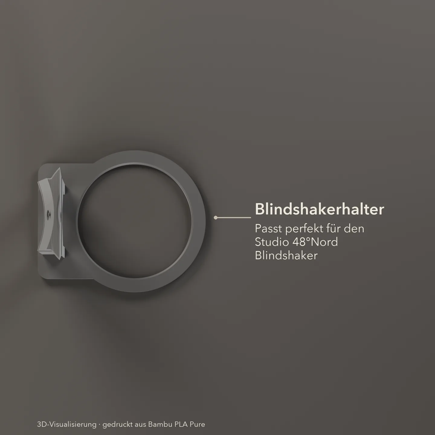 Blindshakerhalter DF64 von oben: die Aussparung passt perfekt auf den Becherfuß des Studio 48°Nord Blindshakers