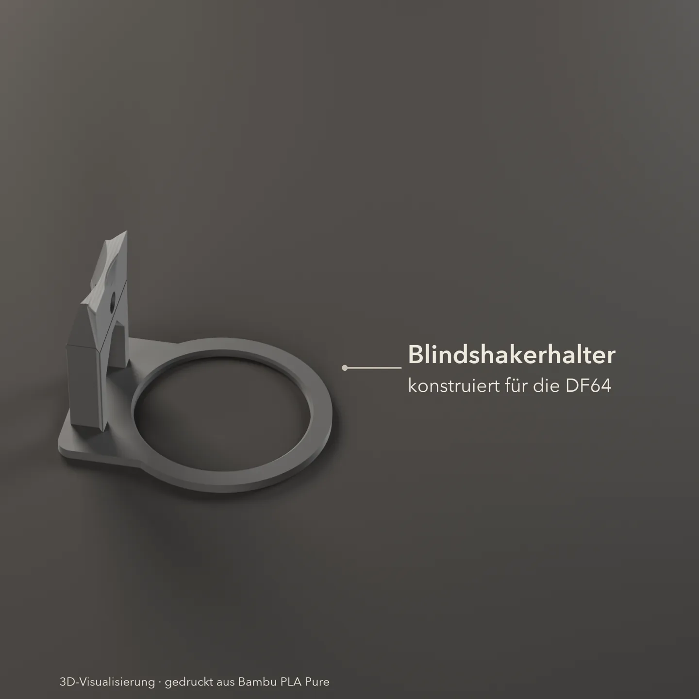 Blindshakerhalter DF64 in Dreiviertelansicht, konstruiert für die DF64