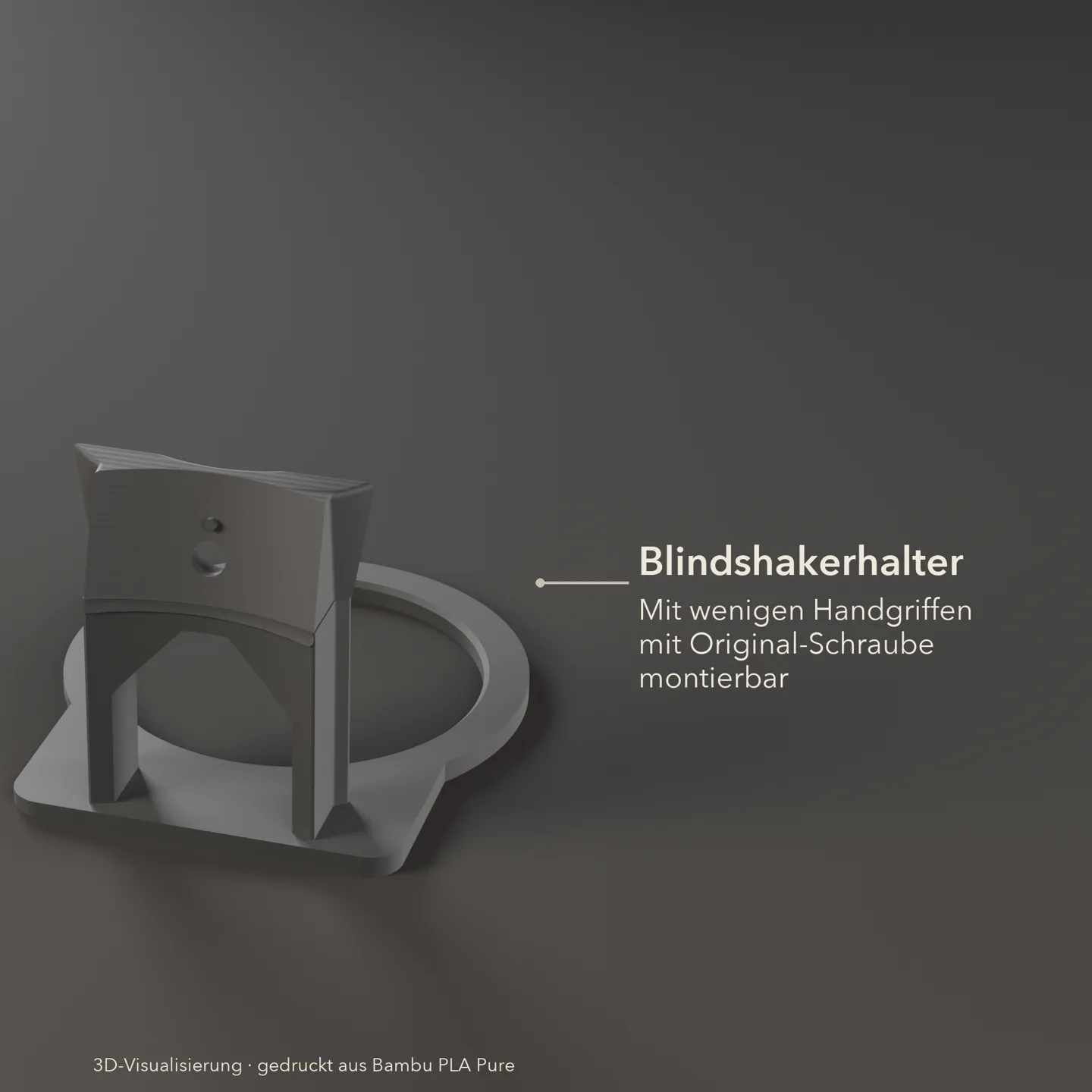 Schenkel des Blindshakerhalters DF64: mit wenigen Handgriffen an der Original-Schraube der Mühle montierbar
