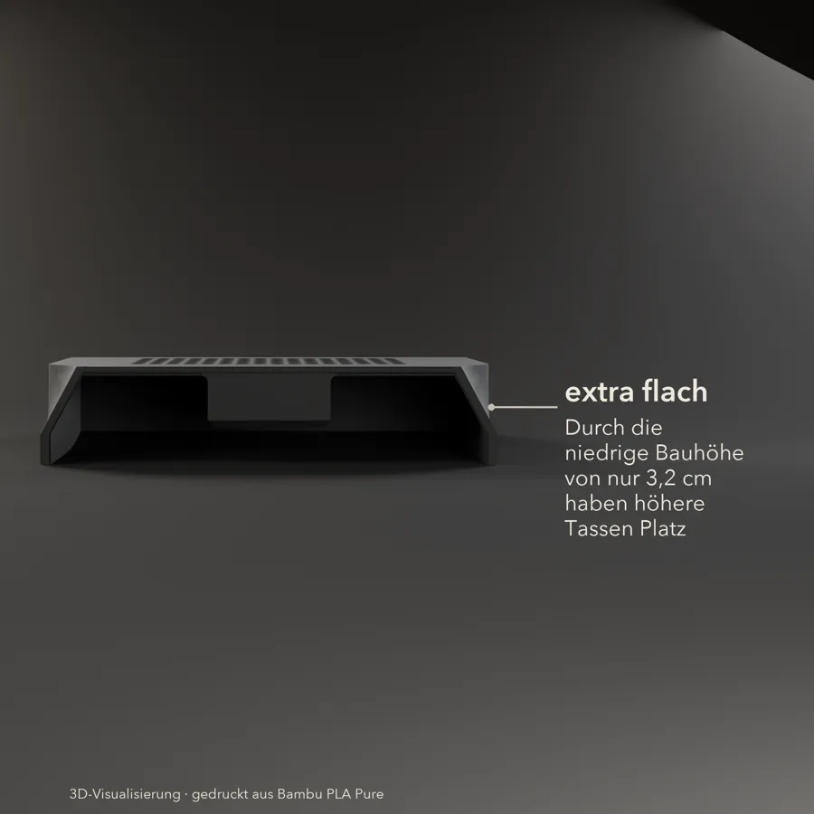 Render: flache Abtropfschale mit 3,2 cm Bauhöhe